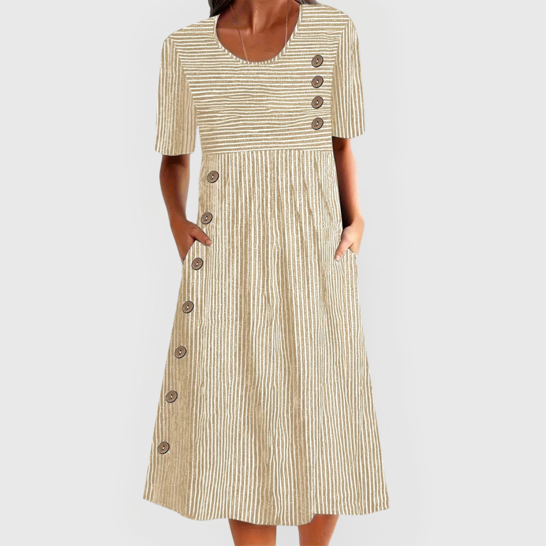 Brienne | Striped Midi Dress