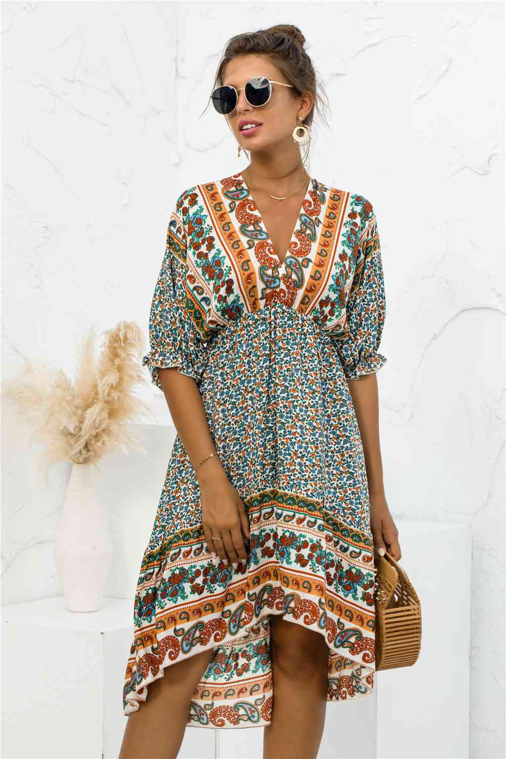 Bohemian V-neck Ladies Dress