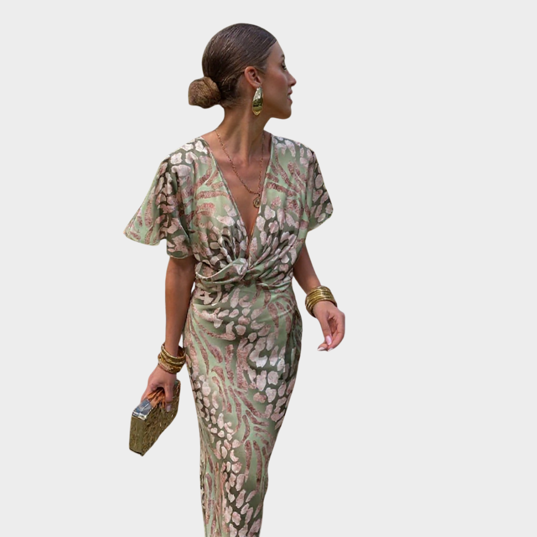 CLARANDRA | COPPER MIDI DRESS