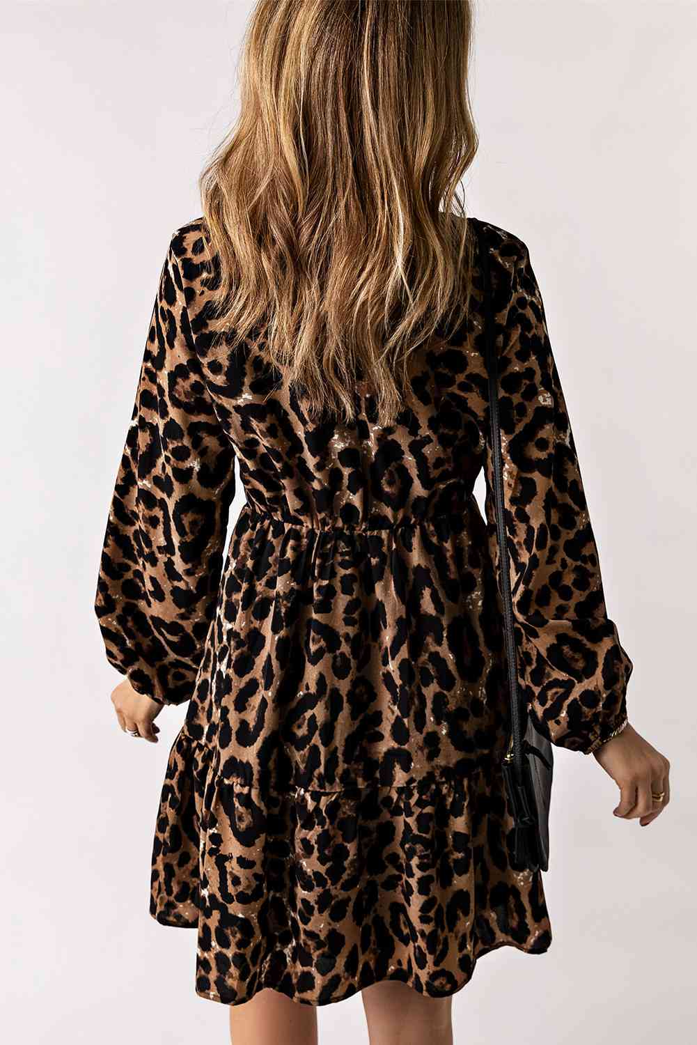 Elegant leopard print dress ladies