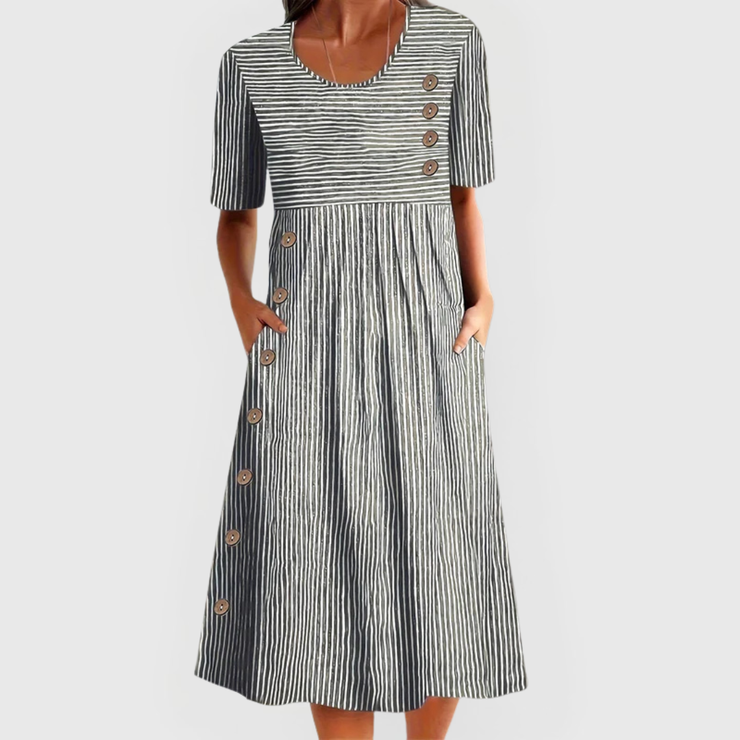Brienne | Striped Midi Dress
