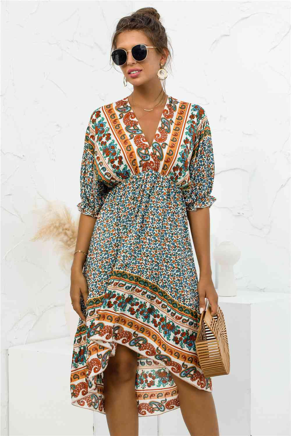 Bohemian V-neck Ladies Dress