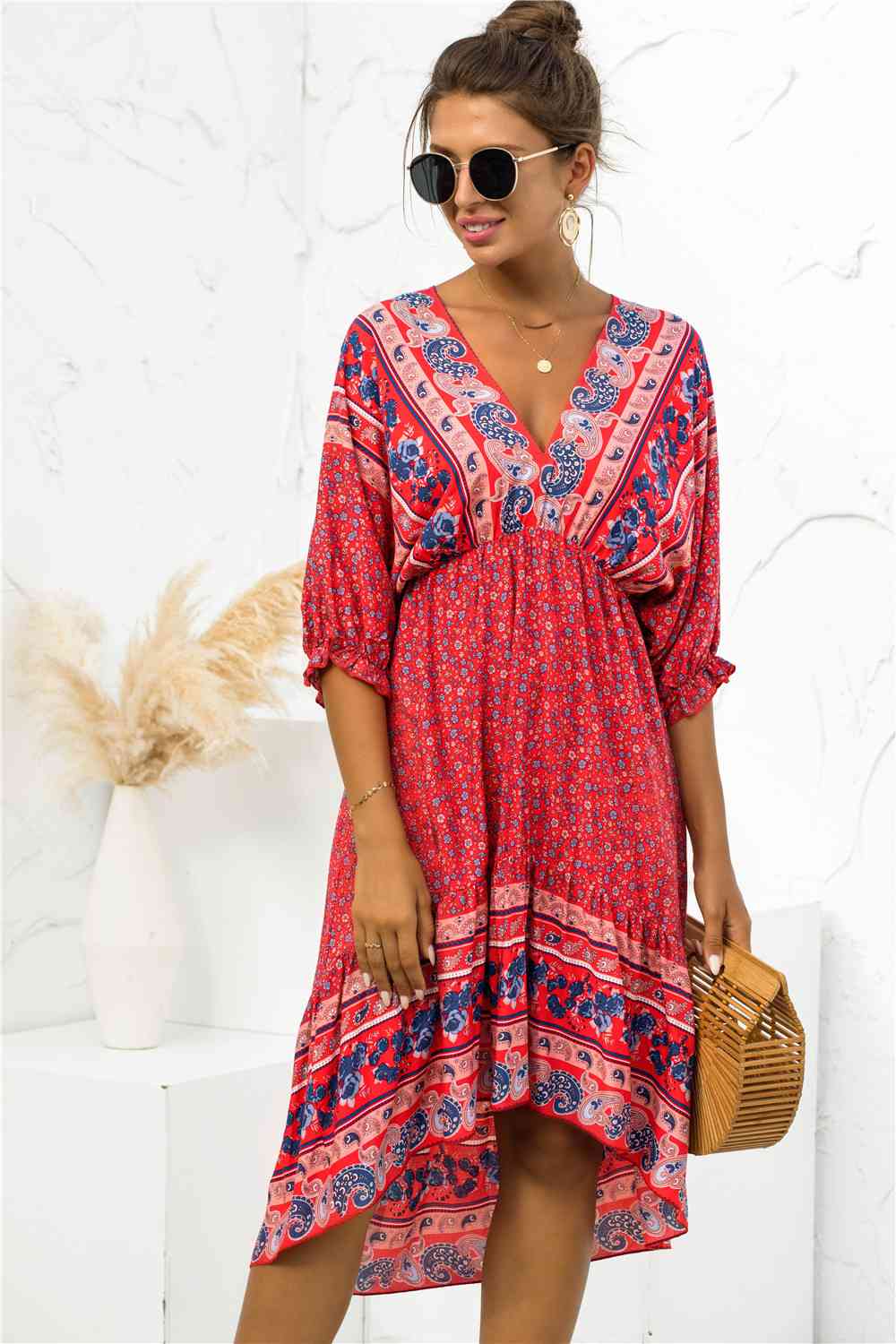 Bohemian V-neck Ladies Dress